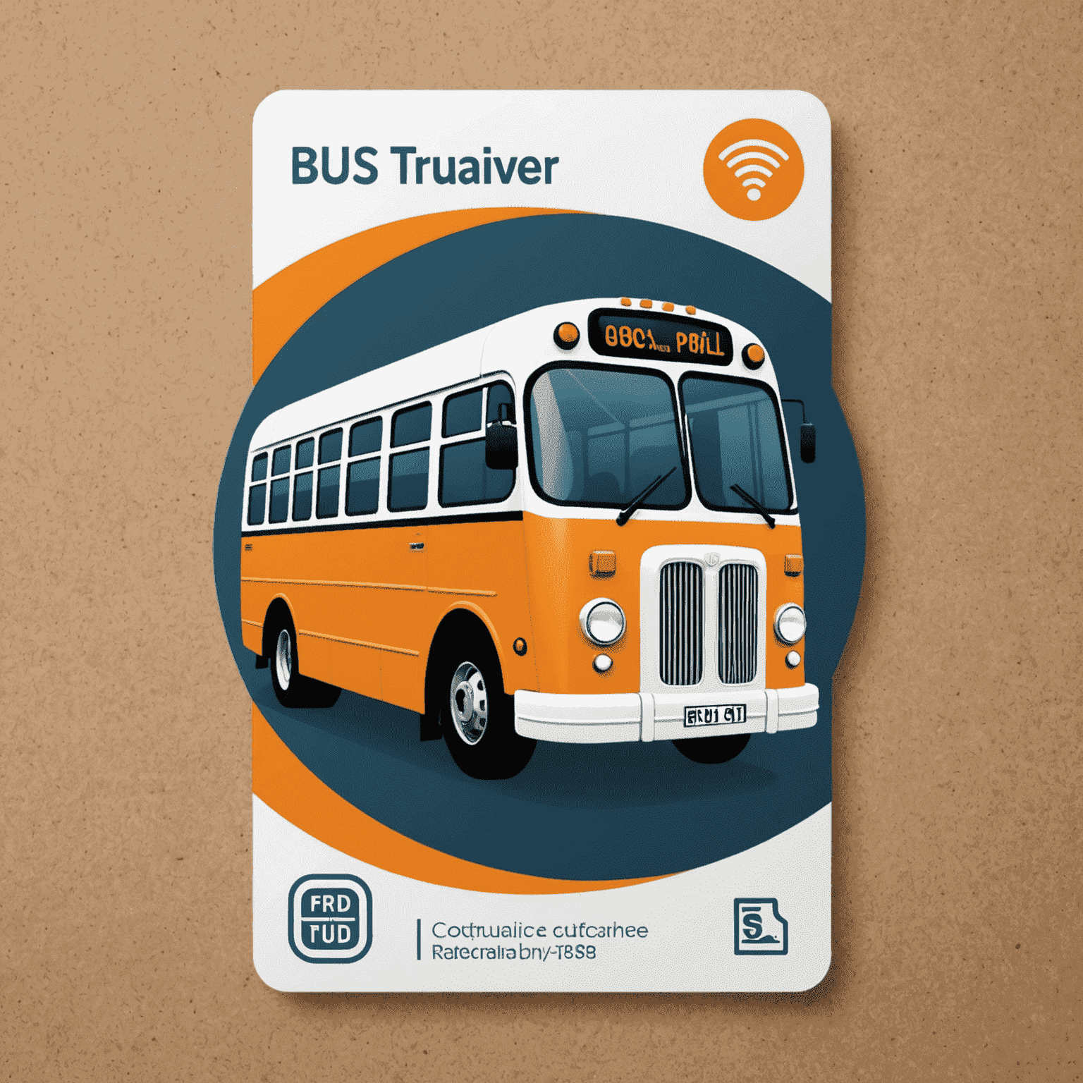 Bus Travel Card Logo featuring a stylized bus and card icon