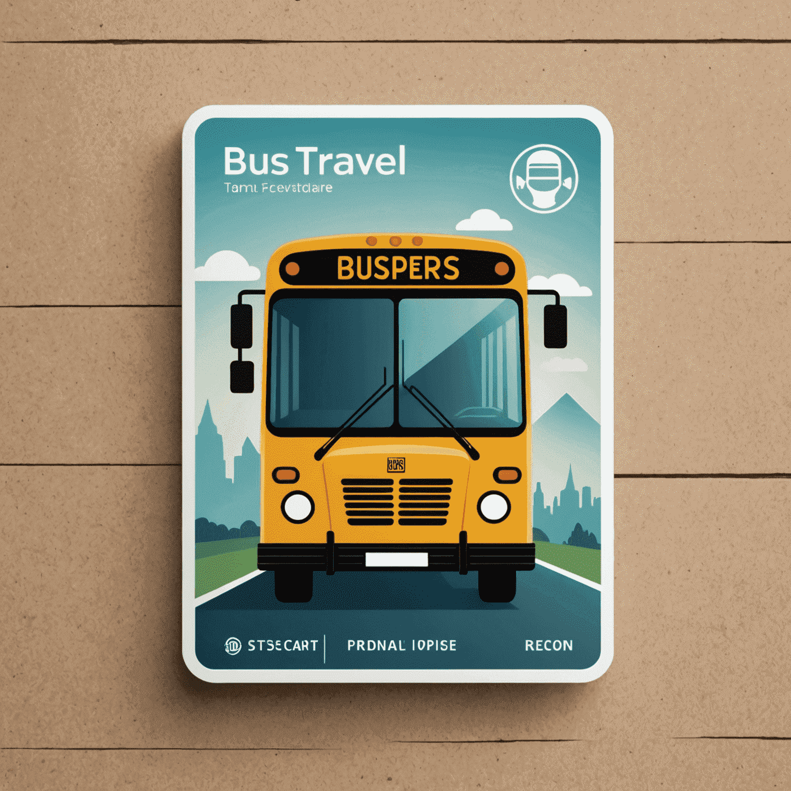 Bus Travel Card Logo featuring a stylized bus and card icon