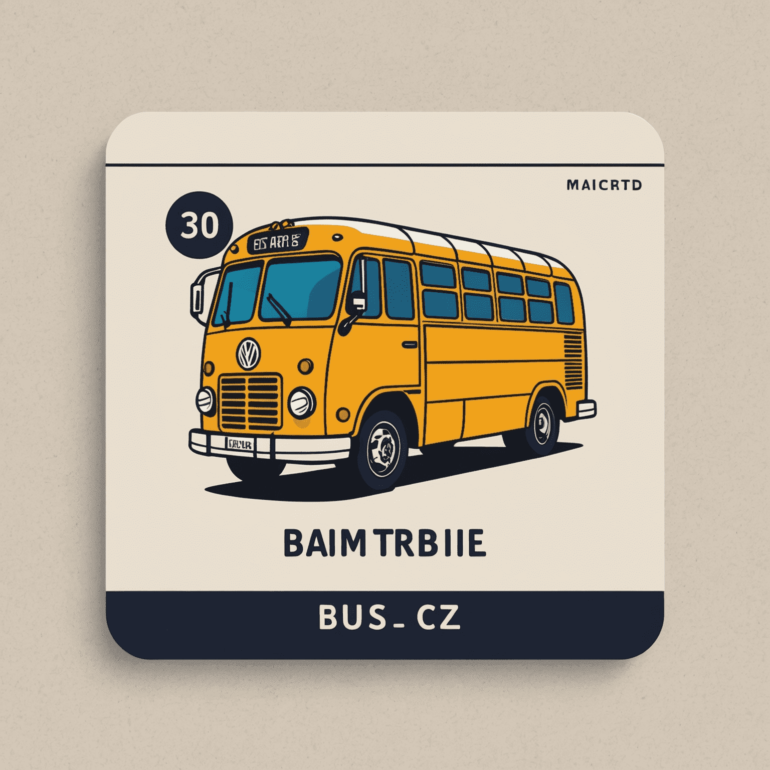 Bus Travel Card Logo featuring a stylized bus and card icon