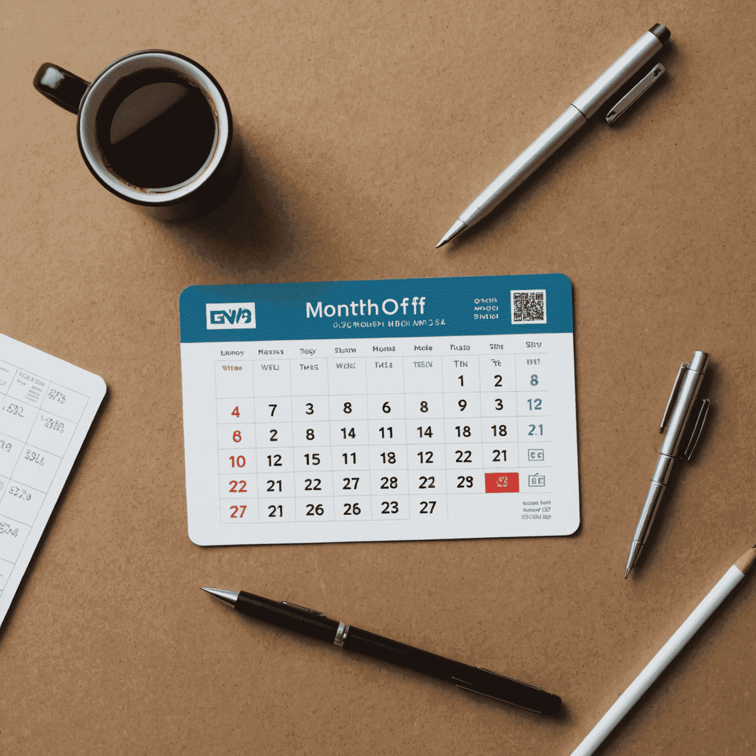 A bus travel card next to a calendar showing a month view, with a large 10% off stamp overlaid