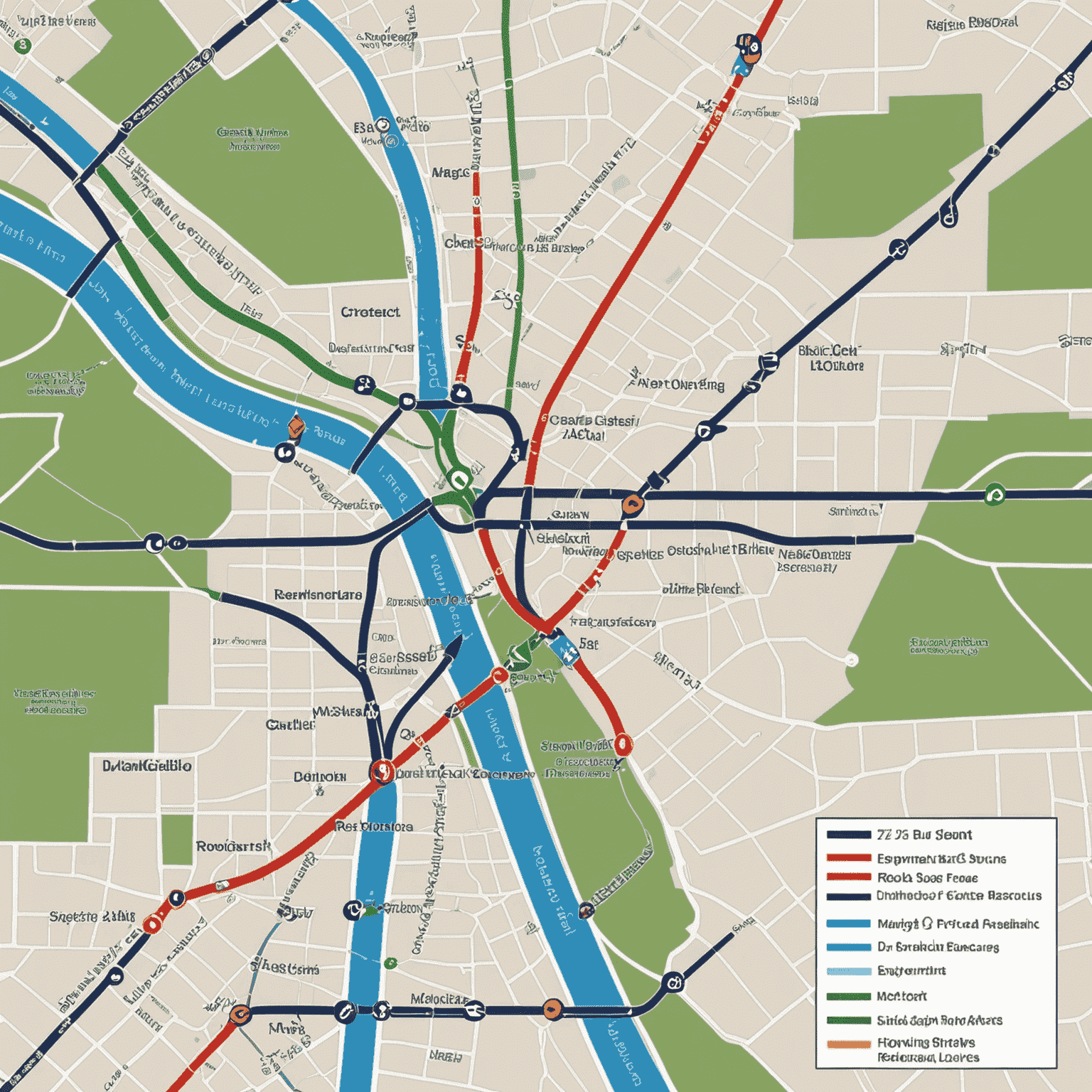 Map of the extended Route 27, showing new stops in suburban areas and connections to other bus routes